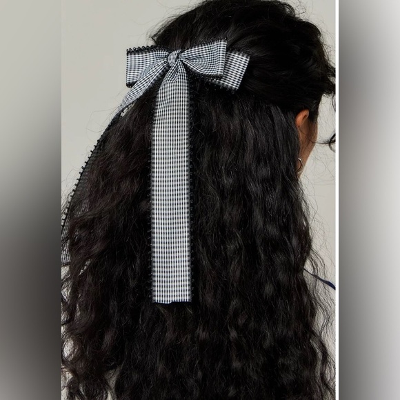 Urban outfitters Gingham Bow Hair Clip New - Picture 1 of 3